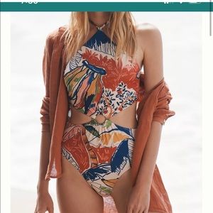 Farm Rio one piece halter bathing suit